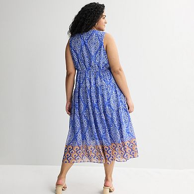 Plus Size Robbie Bee Sleeveless V-Neck Tiered Dress