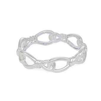 Napier Silver-Tone Bound Stretch Bracelet