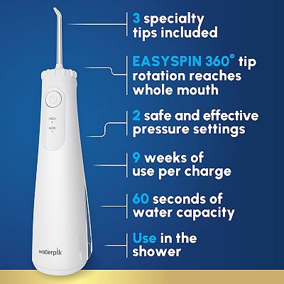 Waterpik Cordless Plus 5000 3-Tip Rechargeable Water Flosser