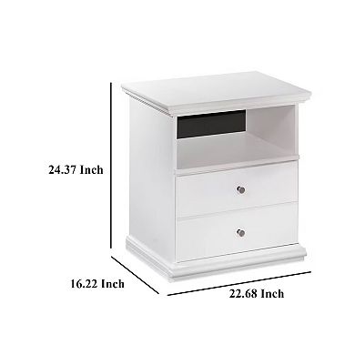 Nightstand, 1 Storage Drawers, Molded Trim Details
