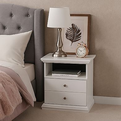 Nightstand, 1 Storage Drawers, Molded Trim Details