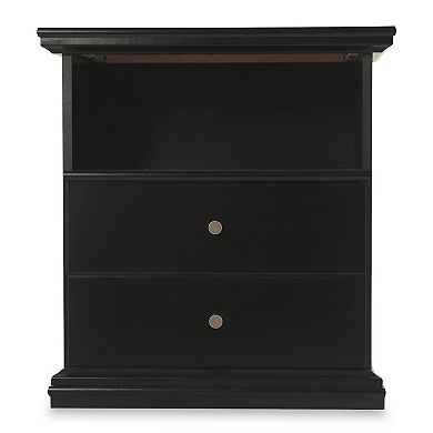 Nightstand, 1 Storage Drawers, Molded Trim Details