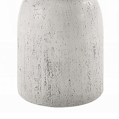 Elyana Accent Table, Sculpted Natural Gray Cement, Round 14 Inch Top