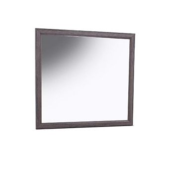 Dresser Mirror, Foil Gray Solid Wood, 35x39 Broad Frame Design