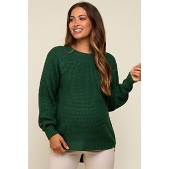 Maternity Waffle Knit Round Hem Sweater