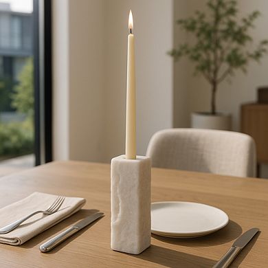 Marble Stone Candle Holder Cylindrical Taper Sleek Sculptural Design