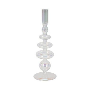 Modern Sculptural Glass Candle Holder with Rounded Accent Base