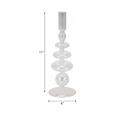 Modern Sculptural Glass Candle Holder with Rounded Accent Base