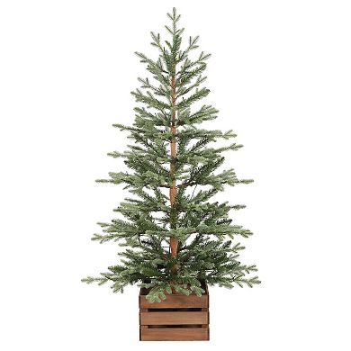 4.5 Ft. Alberta Alpine Potted Tree, 120 Warm White LED Lights, Twinkle and Steady Light Functions
