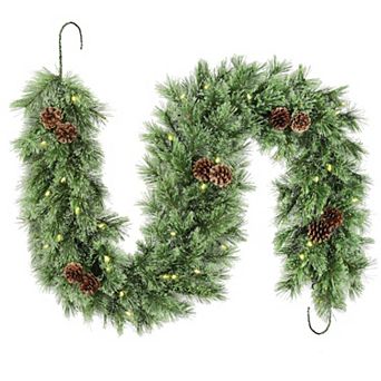 6 Foot Cashmere Christmas Garland with 50 Warm White LED Lights