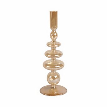Modern Sculptural Glass Candle Holder with Rounded Accent Base