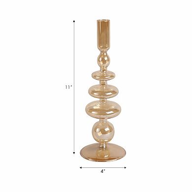 Modern Sculptural Glass Candle Holder with Rounded Accent Base