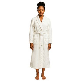 Women's Long-Sleeve Soft Cotton Terry Robe