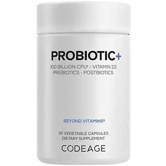 Codeage Probiotic+ 100B CFU, 12 Strains, Pre/Postbiotics, Men & Women, 30 ct