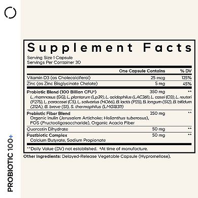 Codeage Probiotic+ 100B CFU, 12 Strains, Pre/Postbiotics, Men & Women, 30 ct