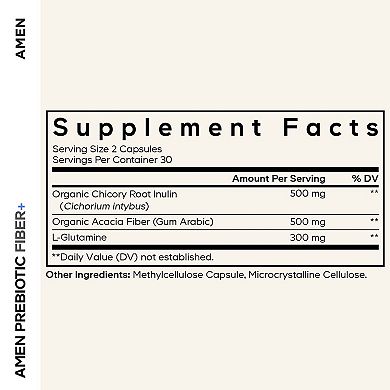 Amen Prebiotic Fiber+, Organic Acacia Fiber & Chicory Inulin, 60 ct