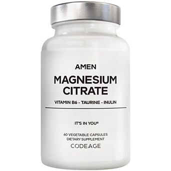 Amen Magnesium Citrate, Vitamin B6, Taurine, Inulin Chicory Root, BioPerine, 60 ct