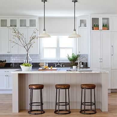 24 Inch Mango Wood Counter Height Barstool With Iron Base, Brown And Black