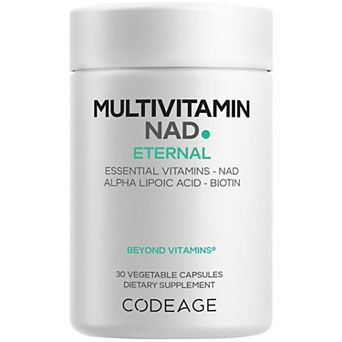 Codeage Multivitamin NAD+, D3, K2, Methylated B12, P5P, ALA, Folate, Biotin, 30 ct