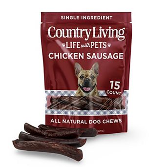 Country Living 4”-5” Beef Flavored Chicken Sausage Dog Treats 15 Count Bag Soft & Chewy
