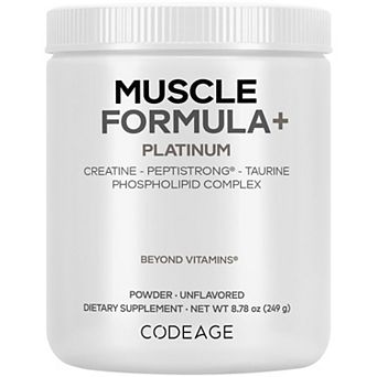Codeage Muscle Formula+ Platinum Creatine Powder, PeptiStrong Fava Bean Protein, 8.78 Oz