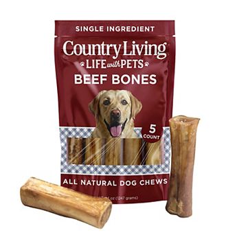 Country Living 5”-6” Beef Center Cut Bones for Dogs 5 Count Bag All-Natural