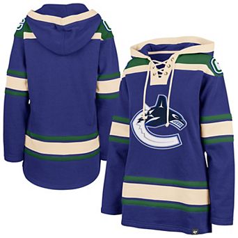 Women's '47 Blue Vancouver Canucks Superior Lacer Pullover Hoodie
