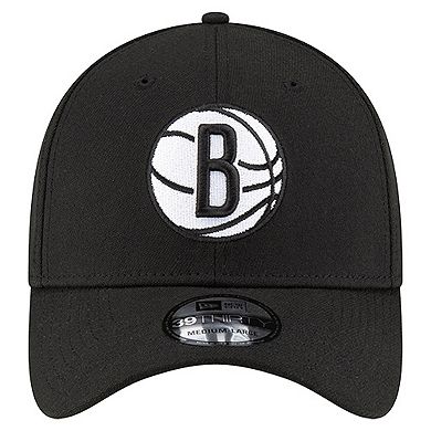 Men's New Era Black Brooklyn Nets Logo 39THIRTY Flex Hat
