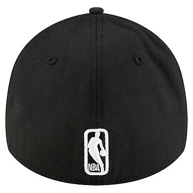 Men's New Era Black Brooklyn Nets Logo 39THIRTY Flex Hat