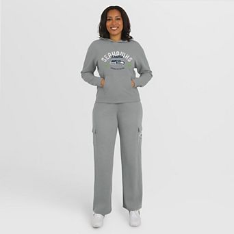 Women's WEAR by Erin Andrews Gray Seattle Seahawks Waffle-Knit Long Sleeve Hooded Shirt & Pants Lounge Set