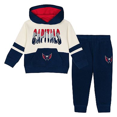 Toddler Outerstuff Navy Washington Capitals Chants and Cheers Fleece Hoodie and Pants Set