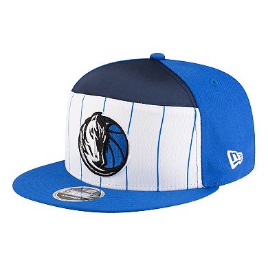Youth New Era White/Blue Dallas Mavericks 2025 NBA Tip Off Split Panel 9FIFTY Snapback Hat