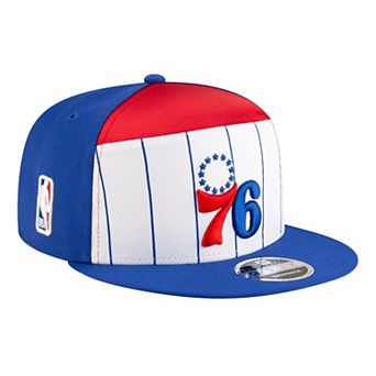 Youth New Era White/Blue Philadelphia 76ers 2025 NBA Tip Off Split Panel 9FIFTY Snapback Hat