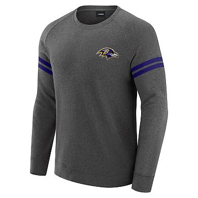 Men's J. Palmer Dark Heather Gray Baltimore Ravens Players Lounge Raglan Tri-Blend Sweatshirt