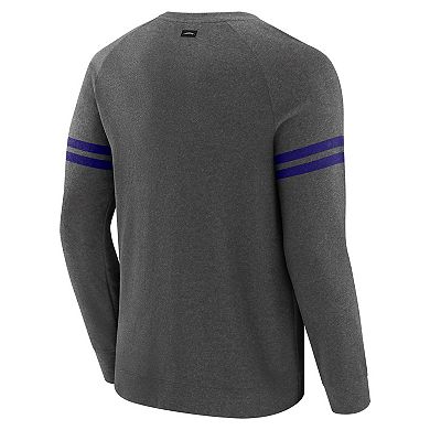 Men's J. Palmer Dark Heather Gray Baltimore Ravens Players Lounge Raglan Tri-Blend Sweatshirt