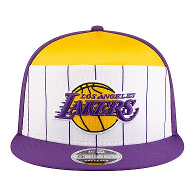 Youth New Era White/Purple Los Angeles Lakers 2025 NBA Tip Off Split Panel 9FIFTY Snapback Hat