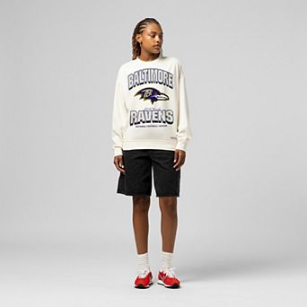 Women's Mitchell & Ness Cream Baltimore Ravens Tonal Arch Sweatshirt