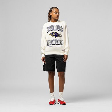 Women's Mitchell & Ness Cream Baltimore Ravens Tonal Arch Sweatshirt