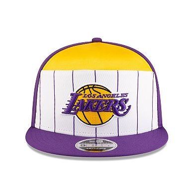 Men's New Era White/Purple Los Angeles Lakers 2025 NBA Tip Off Split Panel 9FIFTY Snapback Hat