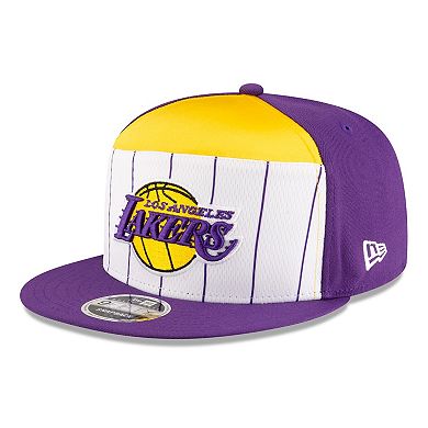 Men's New Era White/Purple Los Angeles Lakers 2025 NBA Tip Off Split Panel 9FIFTY Snapback Hat