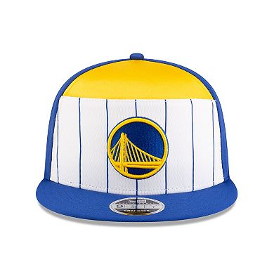 Men's New Era White/Royal Golden State Warriors 2025 NBA Tip Off Split Panel 9FIFTY Snapback Hat