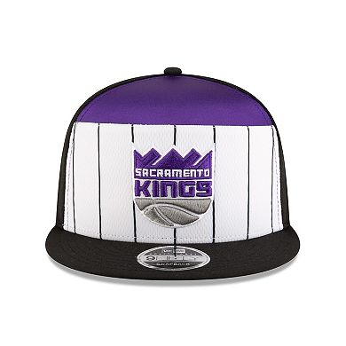 Men's New Era White/Black Sacramento Kings 2025 NBA Tip Off Split Panel 9FIFTY Snapback Hat