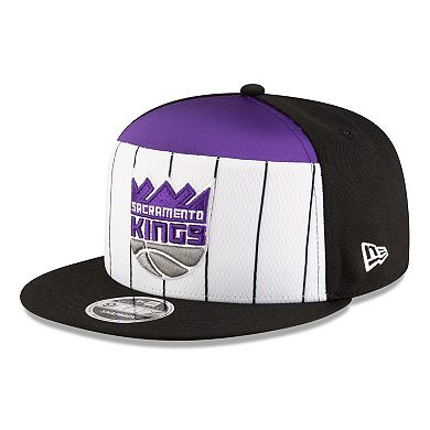 Men's New Era White/Black Sacramento Kings 2025 NBA Tip Off Split Panel 9FIFTY Snapback Hat