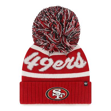 Women's '47 Scarlet San Francisco 49ers Spirited Cuffed Knit Hat with Pom