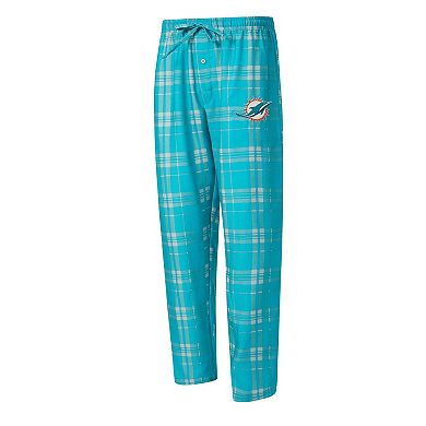Men's Concepts Sport Aqua/Heather Gray Miami Dolphins Regulate Long Sleeve T-Shirt and Plaid Pant Set