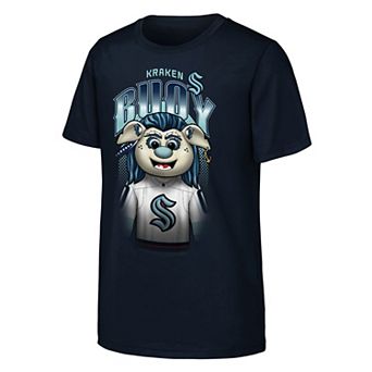 Youth Outerstuff Navy Seattle Kraken Mascot Highlight T-Shirt