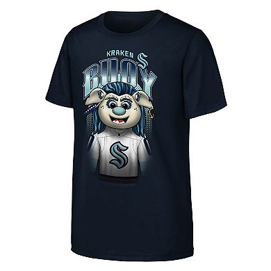 Youth Outerstuff Navy Seattle Kraken Mascot Highlight T-Shirt