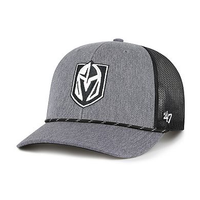 Men's '47 Gray Vegas Golden Knights Carbon Rope Trucker Adjustable Hat