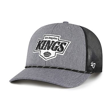 Men's '47 Gray Los Angeles Kings Carbon Rope Trucker Adjustable Hat