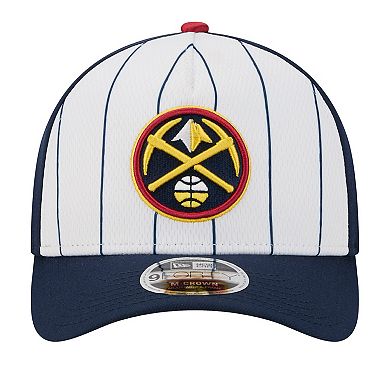 Men's New Era White/Navy Denver Nuggets 2025 NBA Tip Off M-Crown A-Frame 9FORTY Adjustable Hat